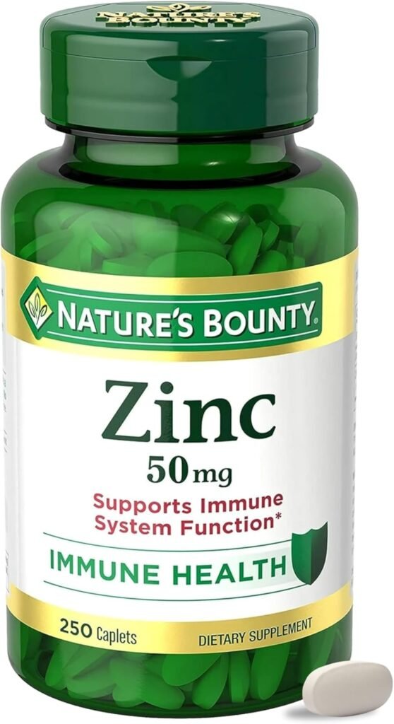 Nature’s Bounty Zinc 50mg, Immune Support & Antioxidant Supplement, Promotes Skin Health